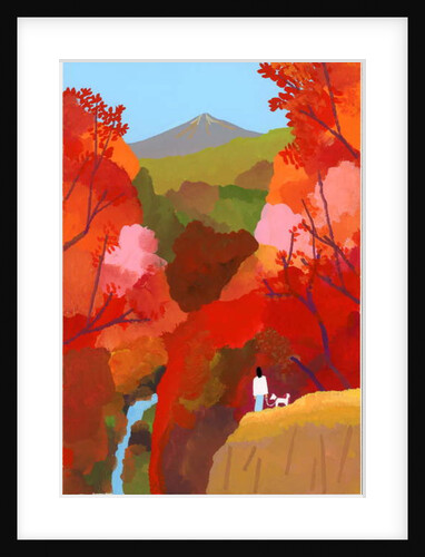 Autumnal leaves and waterfalls, 2017 by Hiroyuki Izutsu