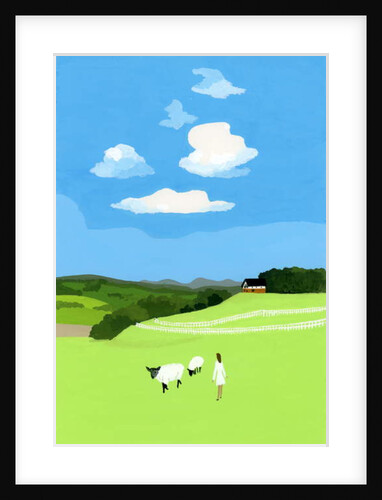 Prairie and sheep, 2017 by Hiroyuki Izutsu