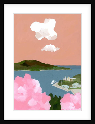 Cherry blossoms and harbors, 2017 by Hiroyuki Izutsu