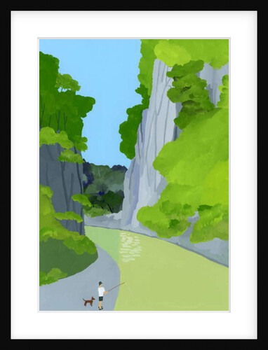 A man fishing in a valley, 2017 by Hiroyuki Izutsu