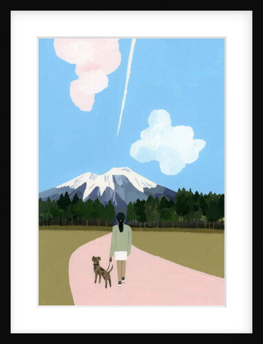 Walk with dog and airplane cloud, 2016 by Hiroyuki Izutsu
