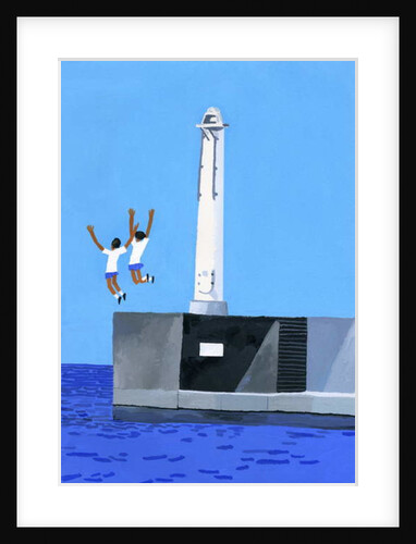 A girl jumping at the embankment, 2016 by Hiroyuki Izutsu