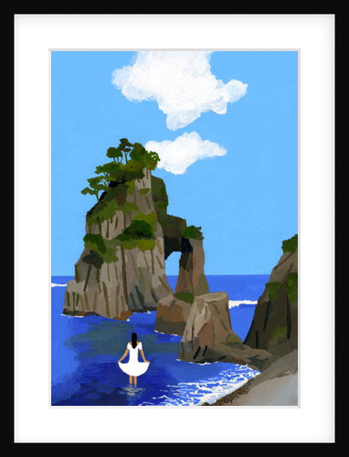 A girl with a white dress and a beach, 2016 by Hiroyuki Izutsu