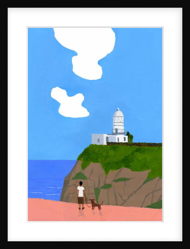 Lighthouse, dog and boys, 2016 by Hiroyuki Izutsu