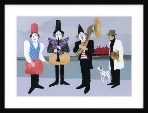 A man looking at the clowns, 2017 by Hiroyuki Izutsu