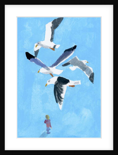 A man looking up at the bird, 2017 by Hiroyuki Izutsu