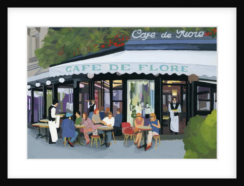 Paris cafe and garcon and guests, 2015 by Hiroyuki Izutsu