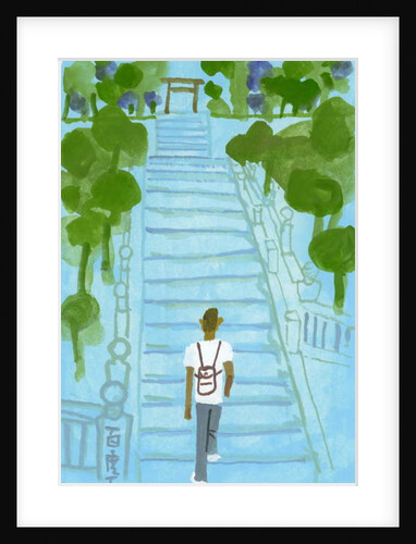 Stairs of a Japanese shrine, 2016 by Hiroyuki Izutsu