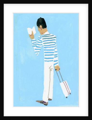 A traveler looking at the timetable,2016 by Hiroyuki Izutsu