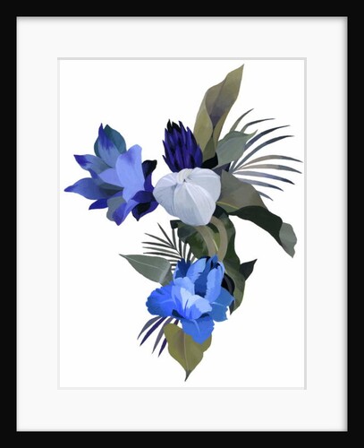 White flowers and light blue flowers by Hiroyuki Izutsu