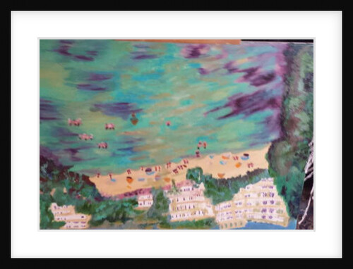 Majorca, Cala bay seaview and hotel, 2015 by Cosima Duggal