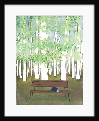 Bench in the Forest, 2017 by Elizabeth Rider