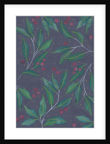 Green Leaves with Berries, 2017 by Elizabeth Rider