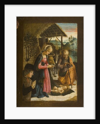 Adoration of the Child with portrait of donor, c.1500 by School Italian