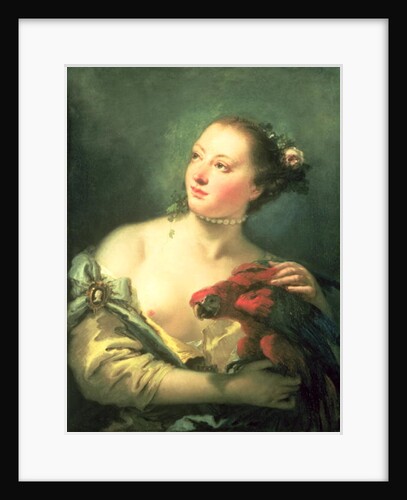 A Young Woman With a Macaw, 18th century by Giovanni Battista Tiepolo