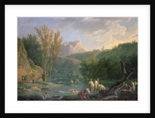 River Scene with Bathers, 18th century by Claude Joseph Vernet