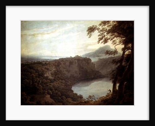 The Lake of Nemi and the town of Genzano, 18th century by John Robert Cozens