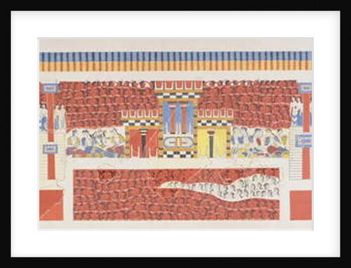 Reproduction of the Crowd Scene Fresco, Palace of Knossos, Minoan, c.1500 BC by Anonymous Anonymous