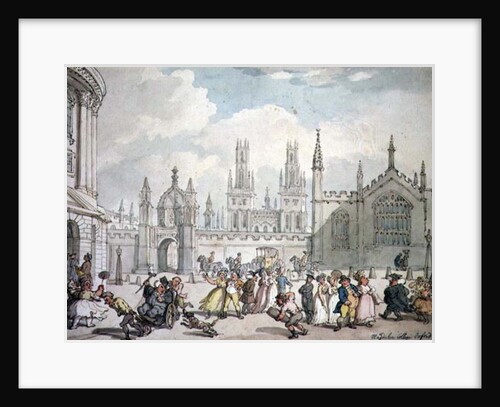 All Souls College, Oxford or Radcliffe Square, Oxford, 19th century by Thomas Rowlandson