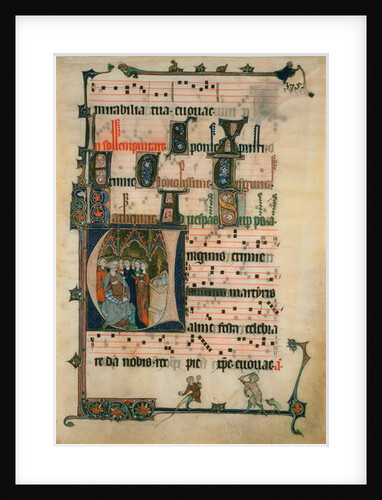 Copy of a page from the Beaupre Antiphonal, 19th century by John Ruskin