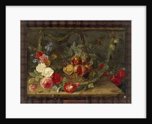 Decorative Still-Life Composition with a Basket of Fruit by Jan van the Elder Kessel