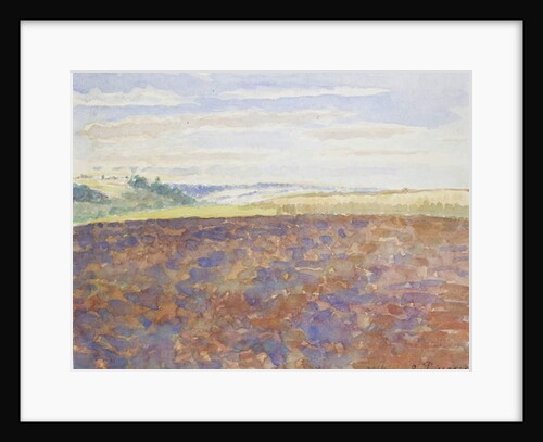 Study of a landscape with a ploughed field, Eragny-sur-Epte, c. 1886 - 1890 by Camille Pissarro