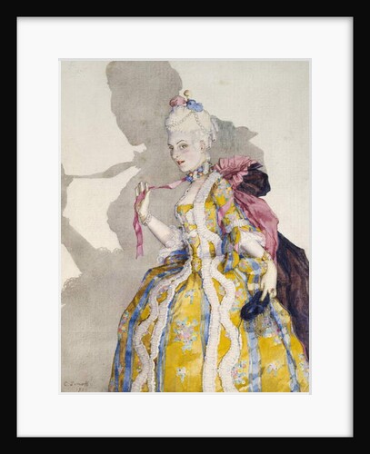 Design for a Costume of a Marquise for the ballerina Tamara Karsavina, 1924 by Konstantin Andreevic Somov