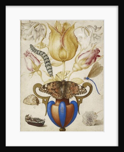 Arrangement of Flowers in a Vase, with Insects, 1594 by Joris Hoefnagel