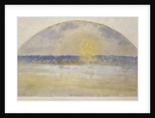 Setting sun and fog, Eragny by Camille Pissarro