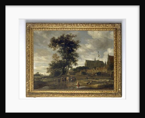 Scene before a Maypole with Alkmaar Church in the Background, 1669 by Jacob Salomonsz. Ruysdael