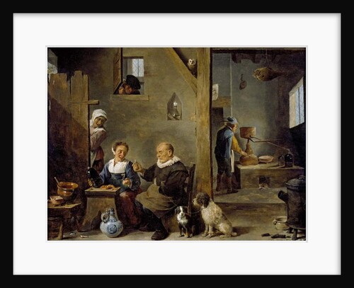 A Distillery with an elderly Man buying Gin from a Woman, c. 1640-49 by David the Younger Teniers