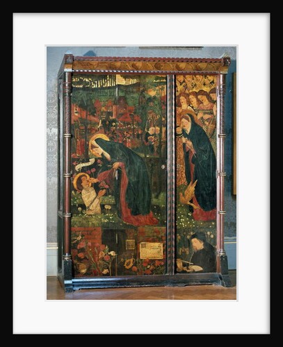 The Prioress' Tale, decorated wardrobe, designed by Philip Webb, 1859 by Edward Coley Burne-Jones