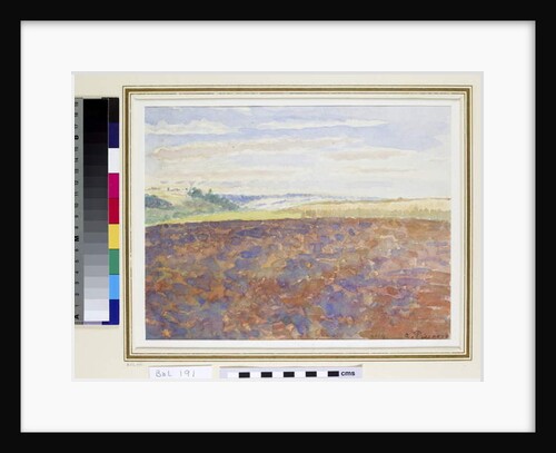 Study of a landscape with a ploughed field, Eragny-sur-Epte, c.1887-89 by Camille Pissarro