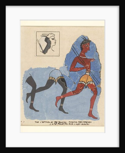 Fragments of a fresco from Knossos, with modern restorations; soldiers at the run, c.1450-1400 BC by Greek school
