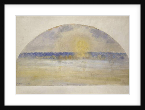 Sunset with mist, Eragny, 1890 by Camille Pissarro