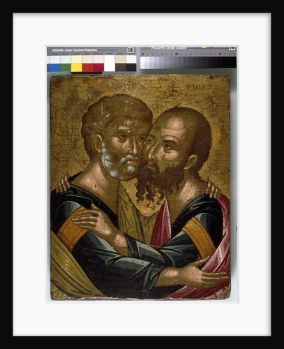 Icon of The Embrace of the Apostles Peter and Paul by Angelos Akotantos