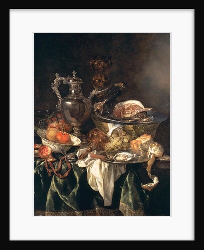 Still Life with a Silver Wine Jar with a Reflected Portrait of the Artist by Abraham Hendricksz van Beyeren