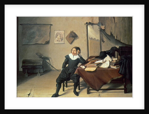 Interior of a Room with a Man Seated at a Table, 17th century by Jan Davidsz. de Heem