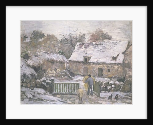 A Farm at Montfoucault: Effect of Snow, 1876 by Camille Pissarro