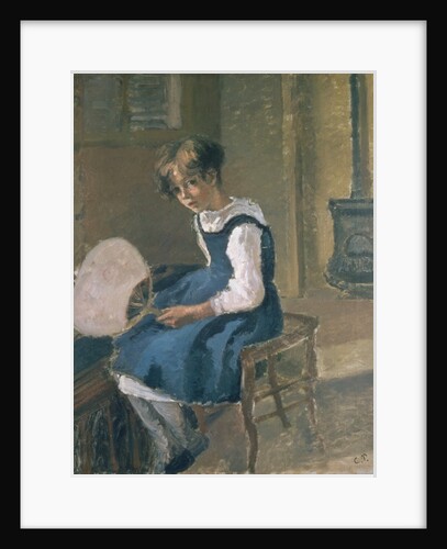 Portrait of Jeanne Holding a Fan, 19th century by Camille Pissarro