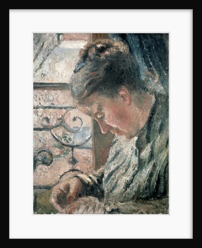 Portrait of Madame Pissarro sewing beside a Window, 19th century by Camille Pissarro