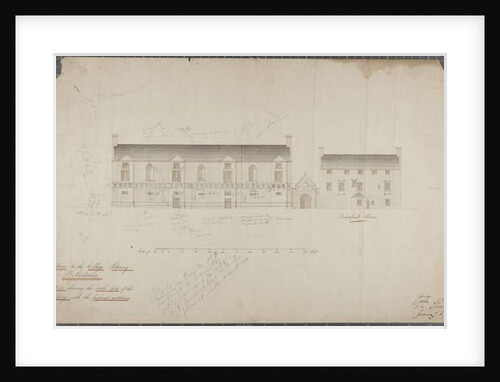Architectural drawing of the University Library, 1827 by Robert Reid
