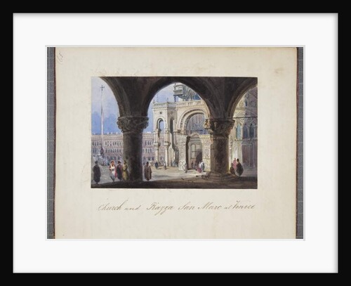 Church and Piazza San Marc at Venice, pasted in to Thomas Moody's Journal of a tour through Switzerland and Italy, 1822 by Joseph Axe Sleap