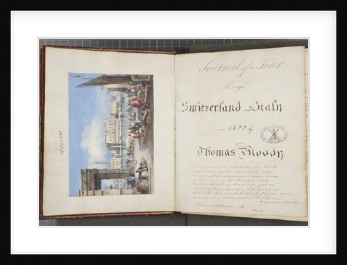 Venice, pasted into the title page of Thomas Moody's Journal of a tour through Switzerland and Italy, 1822 by Joseph Axe Sleap