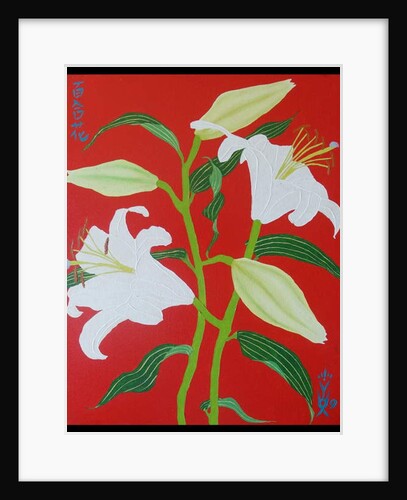 White lily on a red background no.1, 2008 by Timothy Nathan Joel