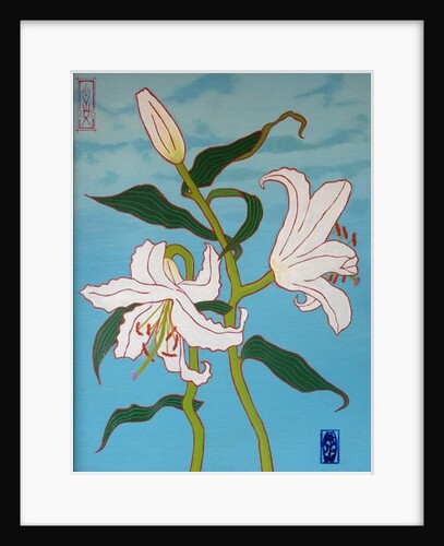 White lily on a blue background, 2010 by Timothy Nathan Joel