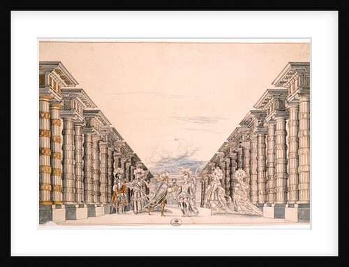 Set design for an unidentified play by French School