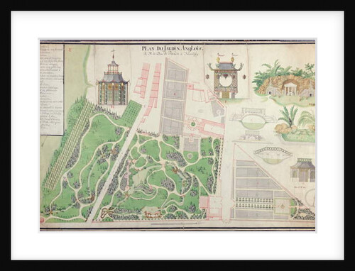 Plan of the English Landscape Garden of the Duke of Praslin in Neuilly-sur-Seine, 1788 by French School