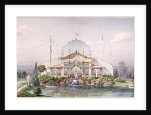 Tent and Big Glasshouse in the Garden of the Universal Exhibition in Paris in 1867 by French School
