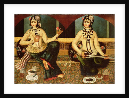 Two harem ladies, Qajar, Persian, c.1811-14 by Persian School